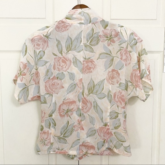 Vintage Melrose Options Faux Wrap Floral Blouse - Picture 5 of 6